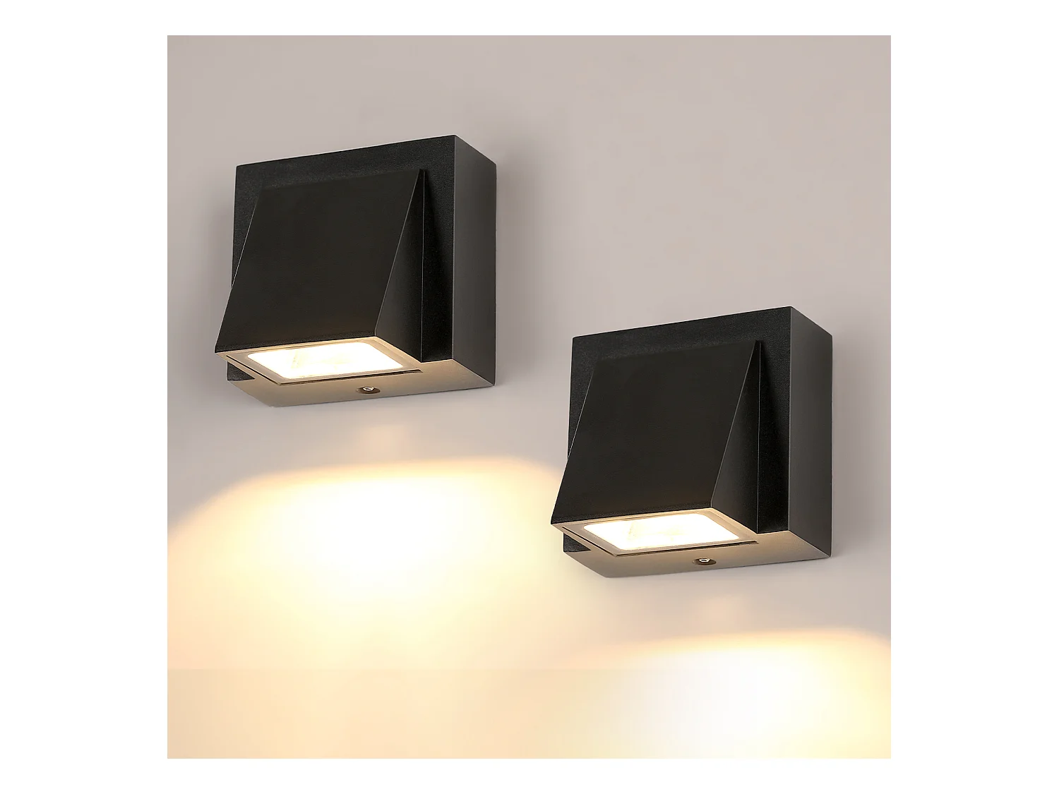 Applique Murale Étanche-2 Pièces, LED IP65, 5W Lumière Chaude, Aluminium, pour Extérieur et Intérieur, Jardin, Garage, Patio, Chambre, Salon