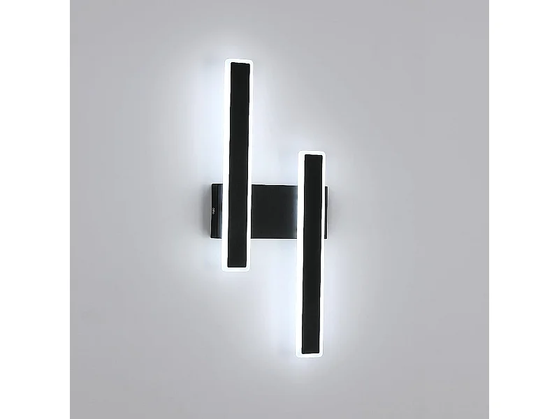Applique Murale LED Moderne, 32W, 3600LM, Noir, Chambre Salon Escalier, Bureau Blanc Froid 6500K
