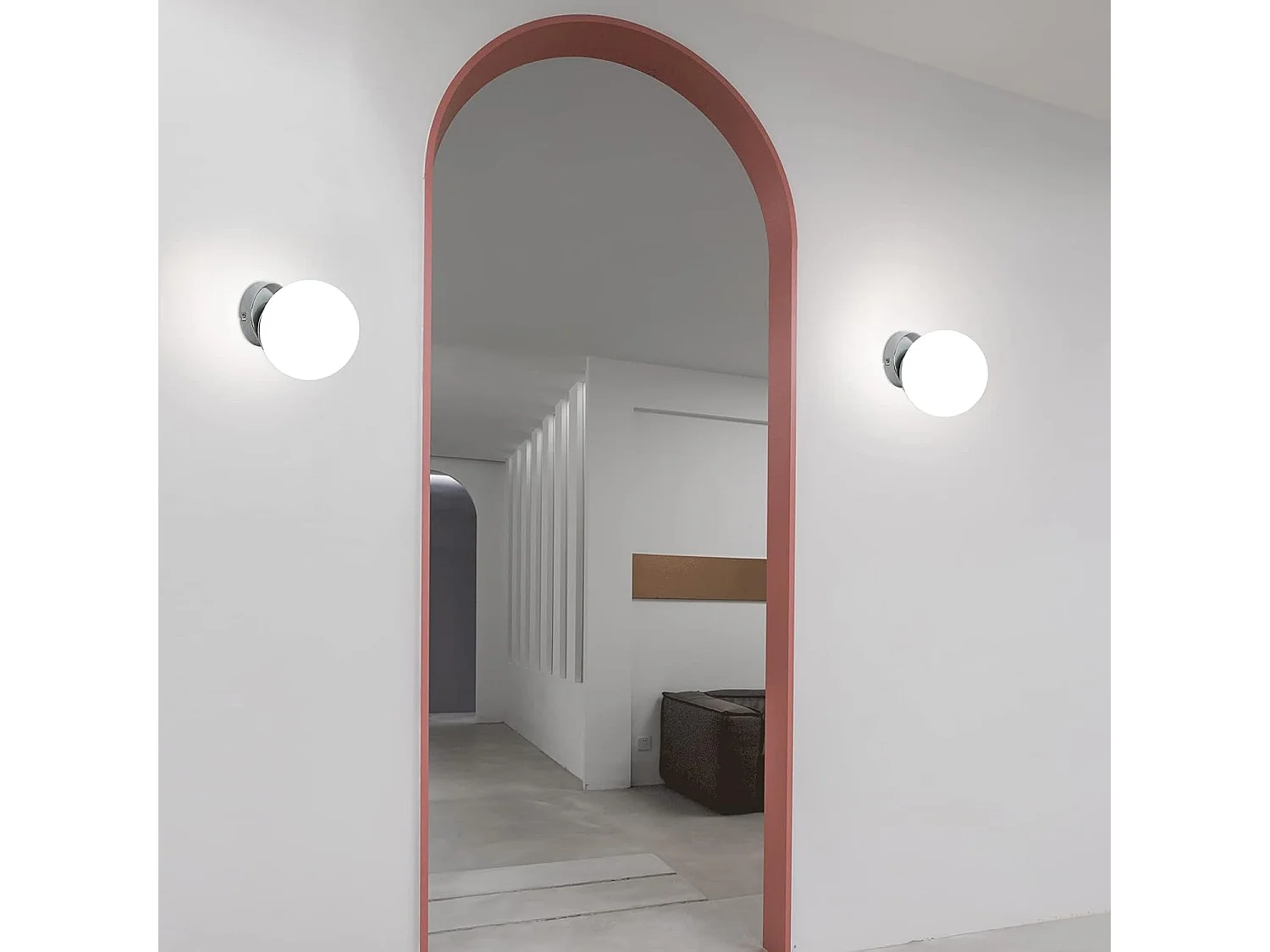 Applique Murale Intérieure, Lampe Murale Moderne, E27 Luminaire Mural Boule de Verre 15cm pour Chambre, Salon, Couloir Escalier, Balcon (sans ampoule