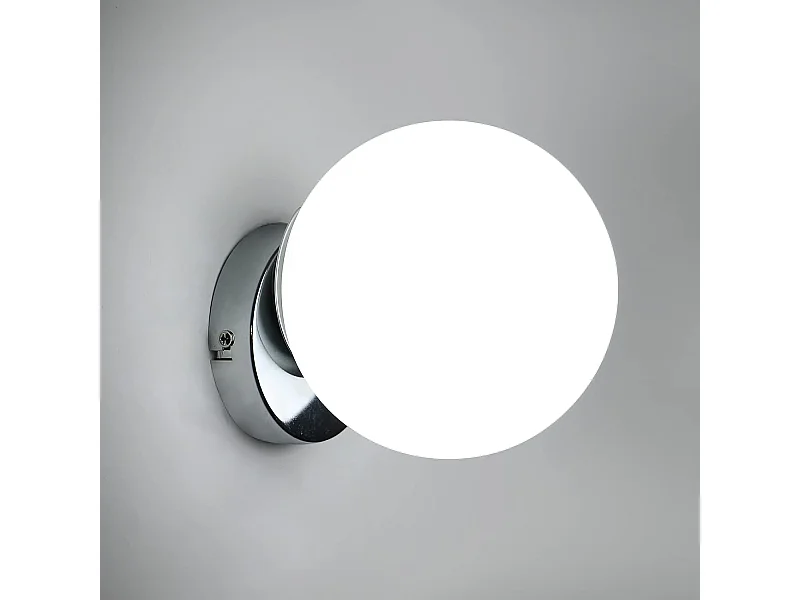 Applique Murale Intérieure, Lampe Murale Moderne, E27 Luminaire Mural Boule de Verre 15cm pour Chambre, Salon, Couloir Escalier, Balcon (sans ampoule