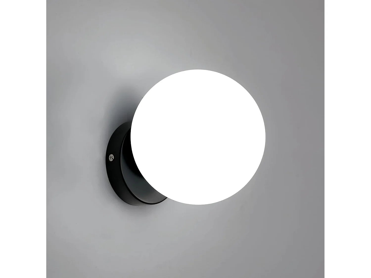 Applique Murale Intérieur Verre Moderne Sphérique Lampe murale E27 Base Pour chambre à coucher, salon, couloir, entrée Noir (Ampoule non incluse)