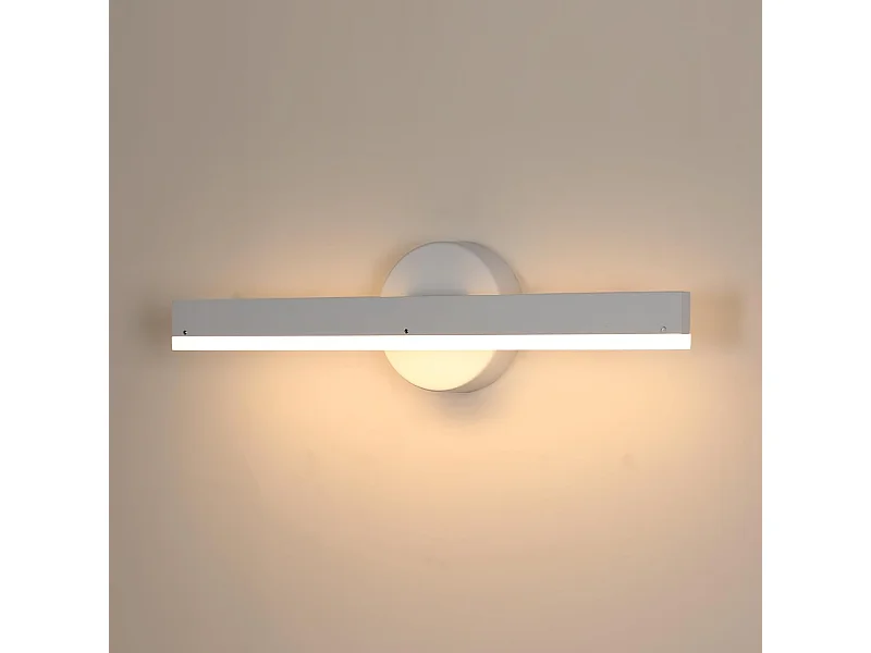 Applique Murale Intérieure，Applique Murale Longue Blanche LED，Lampe Murale 3000K Blanc Froid pour Chambre Salon Salle à Manger Couloir Escalier 426LM, 8W, 38CM