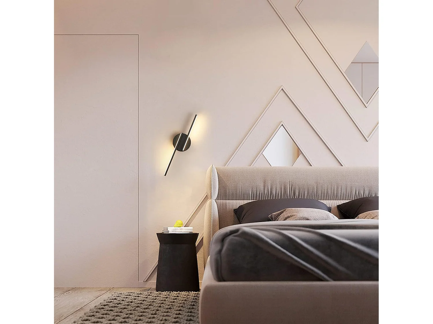 Applique Murale Interieur, Lampe Murale LED 16W 3000K Moderne lumière Blanche Chaude pour Salon Couloir Salle de Bain Escalier