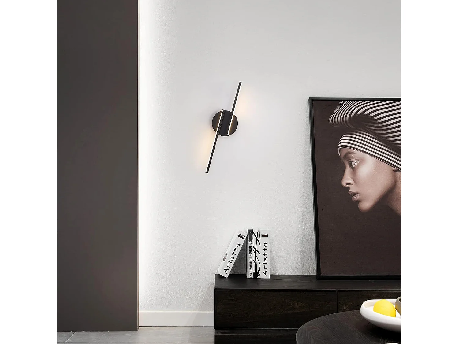 Applique Murale Interieur, Lampe Murale LED 16W 3000K Moderne lumière Blanche Chaude pour Salon Couloir Salle de Bain Escalier