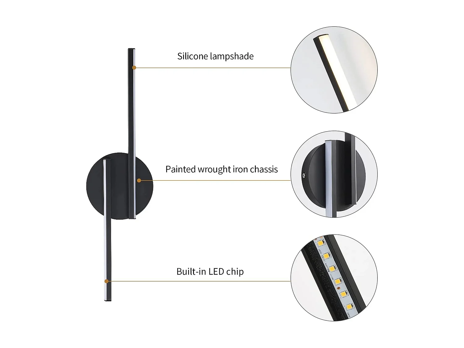 Applique Murale Interieur, Lampe Murale LED 16W 3000K Moderne lumière Blanche Chaude pour Salon Couloir Salle de Bain Escalier