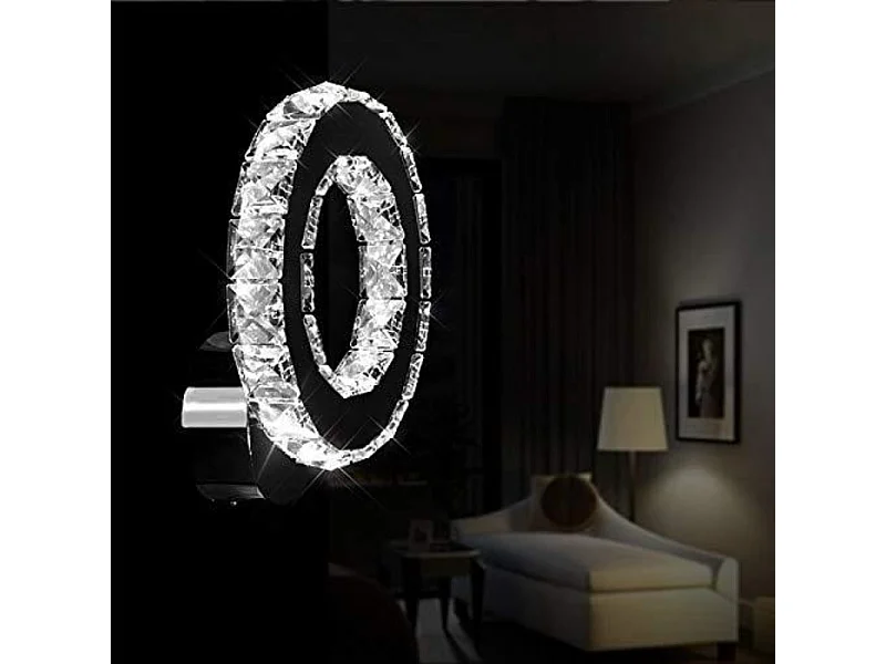 LED K9 Crystal Applique murale， 16 W Applique murale Lampe ，de mur pour Salon Chambre à coucher Couloir, Lumière blanche froide