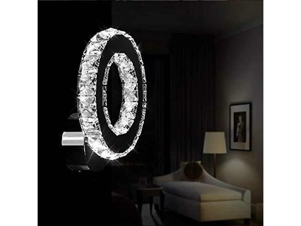 LED K9 Crystal Applique murale， 16 W Applique murale Lampe ，de mur pour Salon Chambre à coucher Couloir, Lumière blanche froide