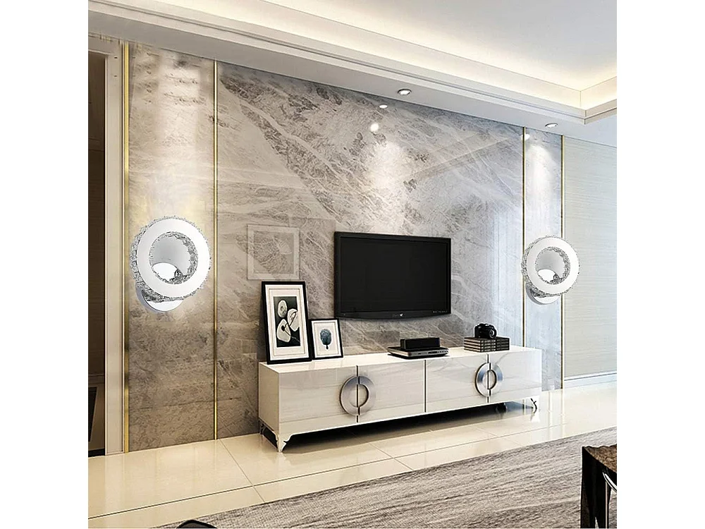 LED K9 Crystal Applique murale， 16 W Applique murale Lampe ，de mur pour Salon Chambre à coucher Couloir, Lumière blanche froide