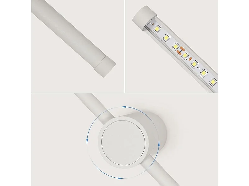 Applique murale LED, Blanc, en aluminium en forme de barre, 80 cm, Lumière blanche, 16W, pour chambre salon couloir