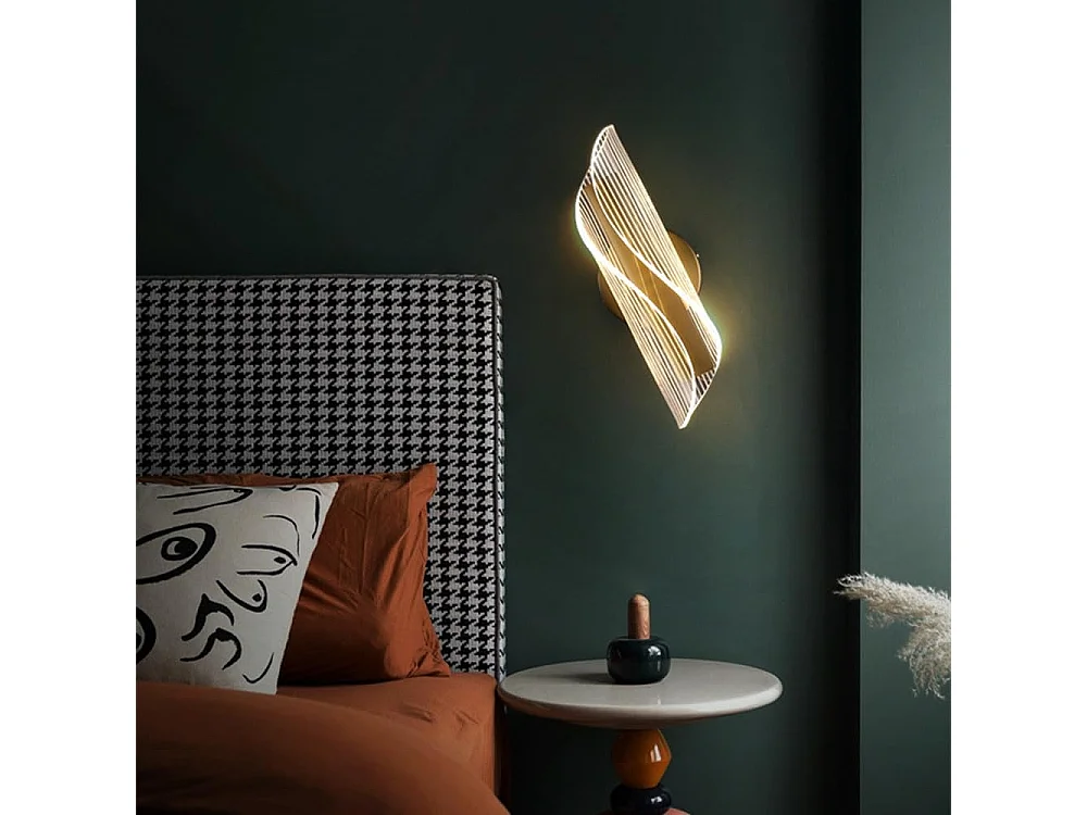 Applique Murale LED Dimmable Moderne Lampe murale 12W 3000K/4000K/6000K Pour chambre à coucher, salon, couloir, entrée Or