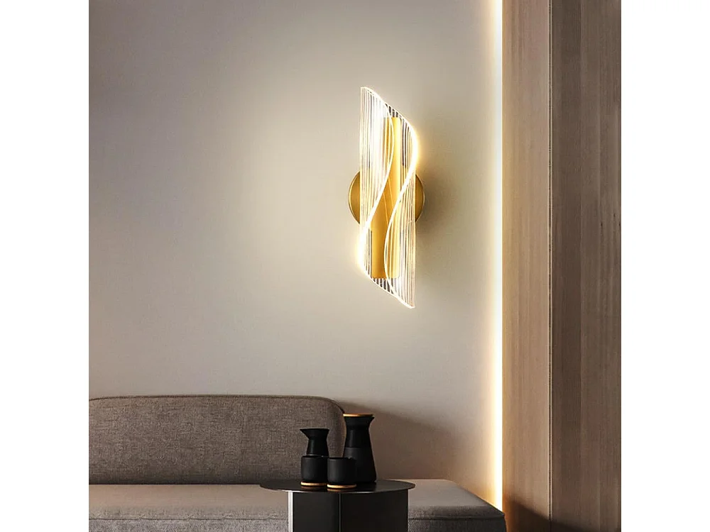 Applique Murale LED Dimmable Moderne Lampe murale 12W 3000K/4000K/6000K Pour chambre à coucher, salon, couloir, entrée Or