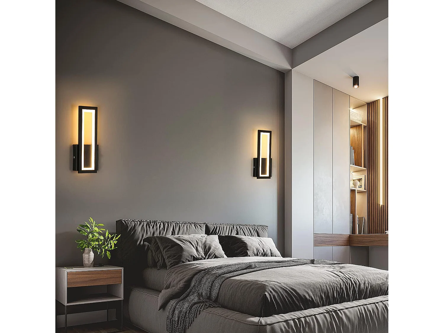 Applique Murale LED Intérieur, 16W Simple Square Lampe Murale LED, Moderne Décoration Eclairage LED Luminaire Mural Murale pour Salon, Chambre, lumiè