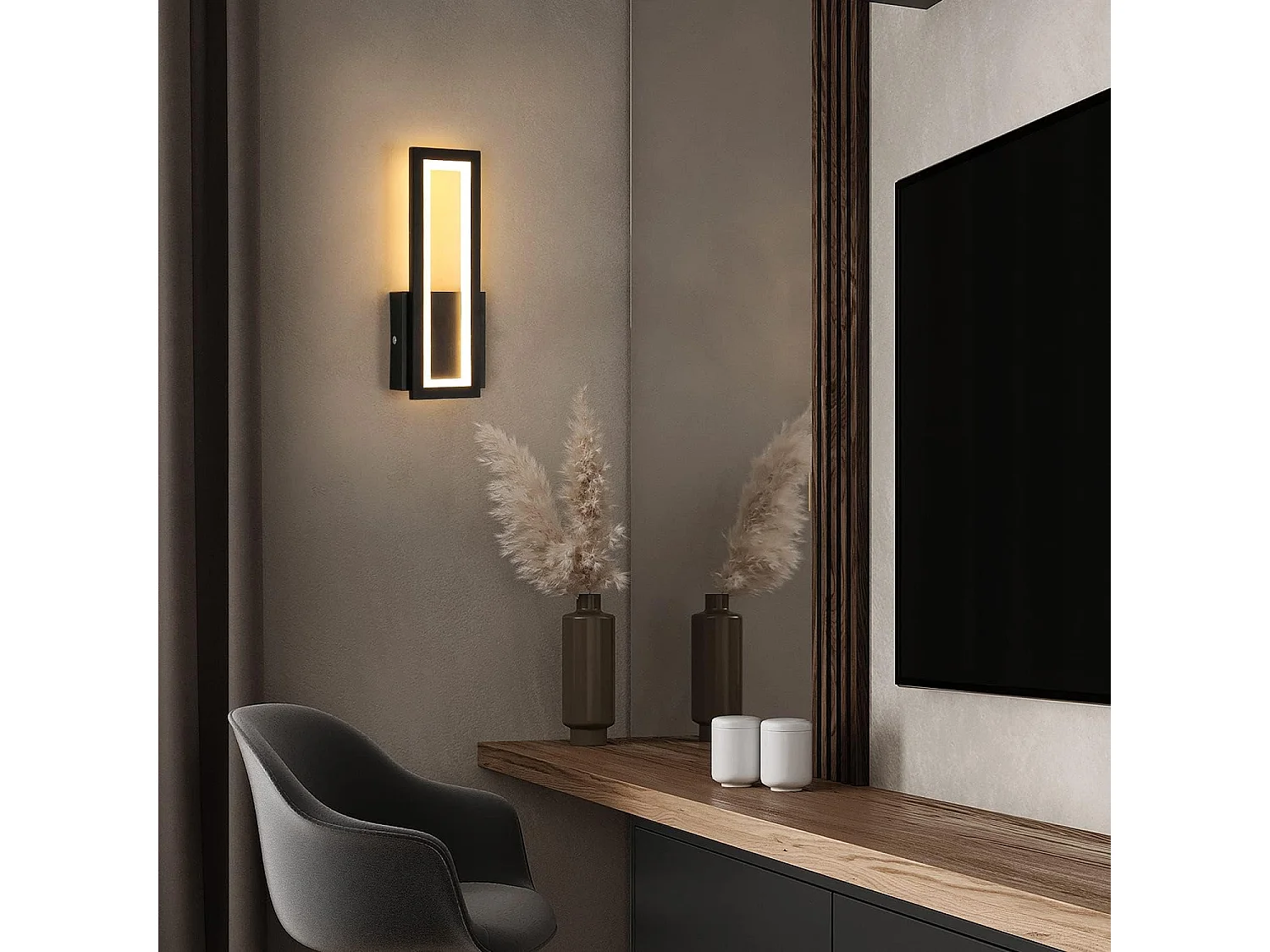 Applique Murale LED Intérieur, 16W Simple Square Lampe Murale LED, Moderne Décoration Eclairage LED Luminaire Mural Murale pour Salon, Chambre, lumiè