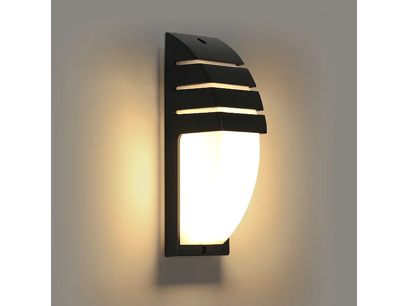 Applique Murale LED Noire à Angle de Faisceau Réglable pour Intérieur et Extérieur Puissance 12W Blanc Chaud 3000K Étanche IP65 pour Garage Terrasse et Jardin