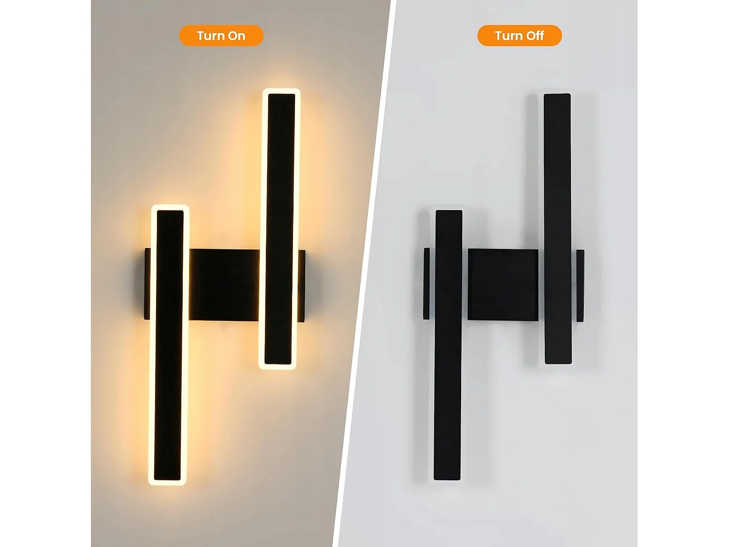 Applique Murale LED Moderne Forme de ligne Lampe murale Blanc Chaud 3000K Pour chambre à coucher, salon, couloir, entrée Noir