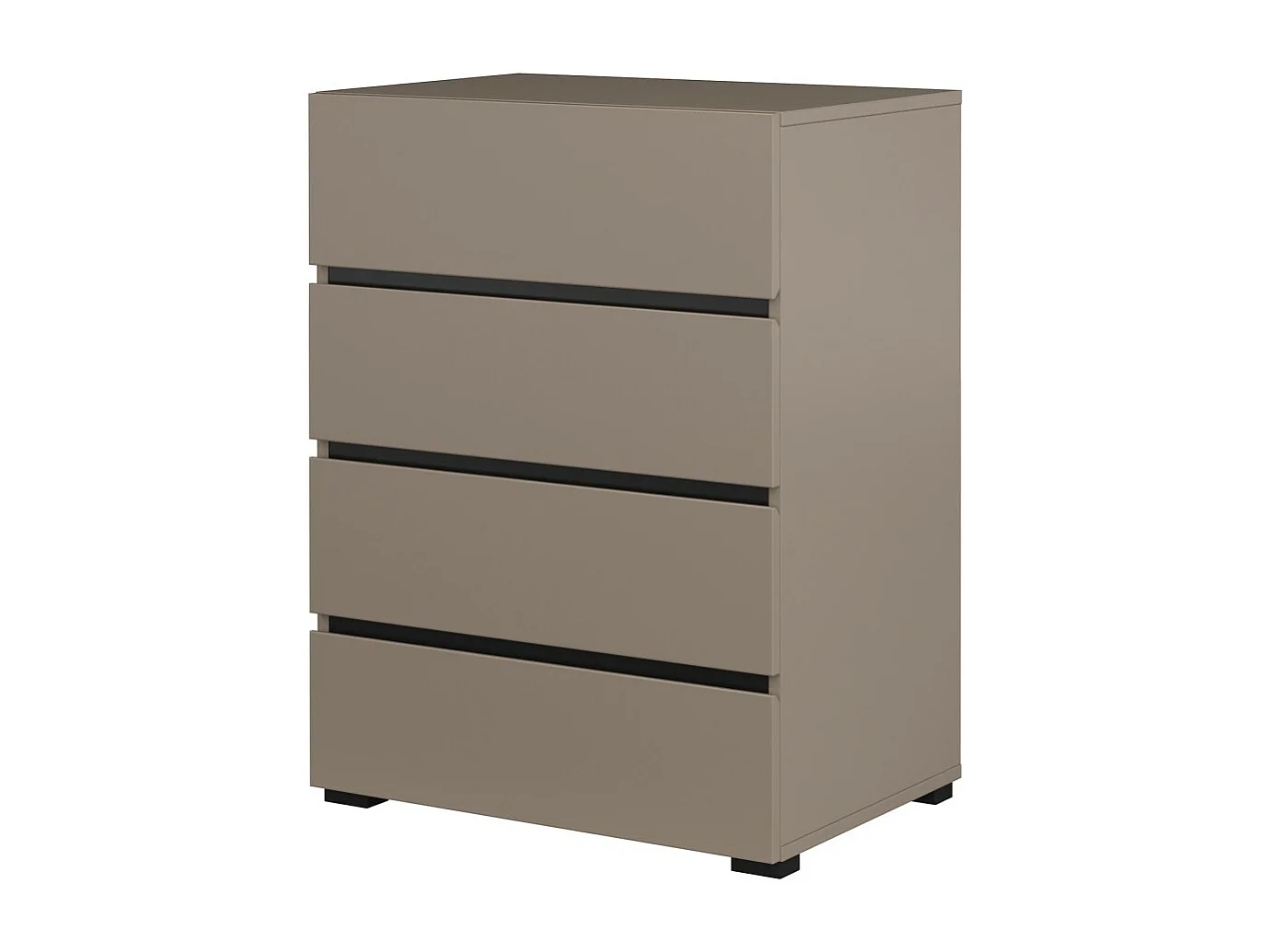 Klein buffet HAVANA – 4 lades – Beige en zwart – Moderne en warme uitstraling