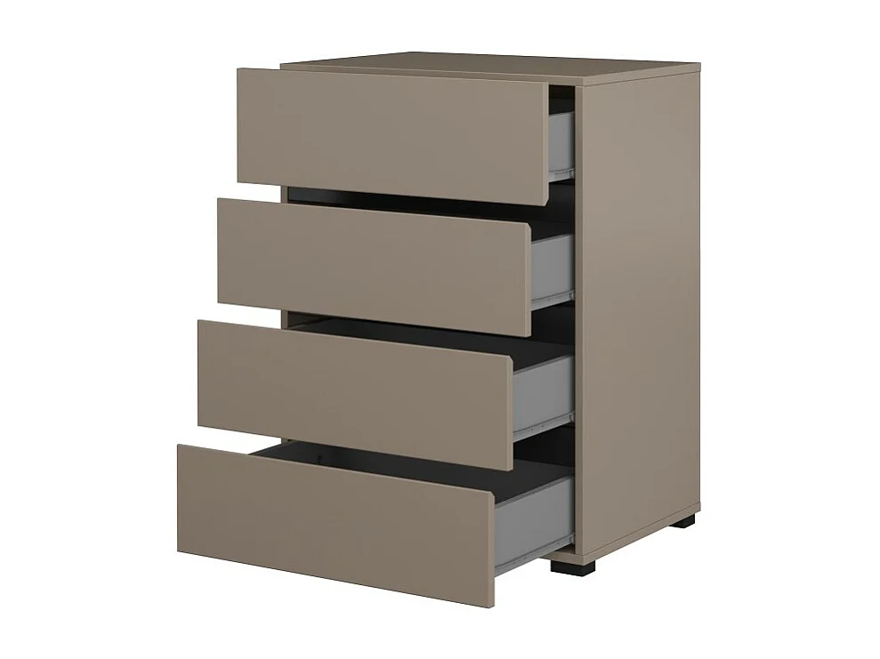 Klein buffet HAVANA – 4 lades – Beige en zwart – Moderne en warme uitstraling