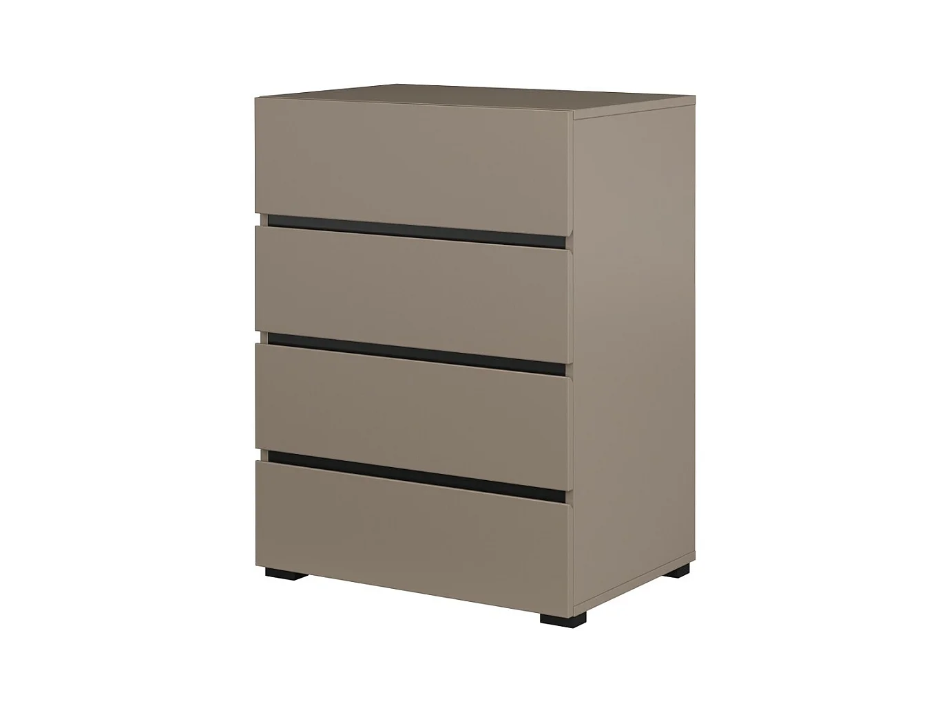 Petit buffet HAVANA – 4 tiroirs – Beige et noir – Look moderne et chaleureux
