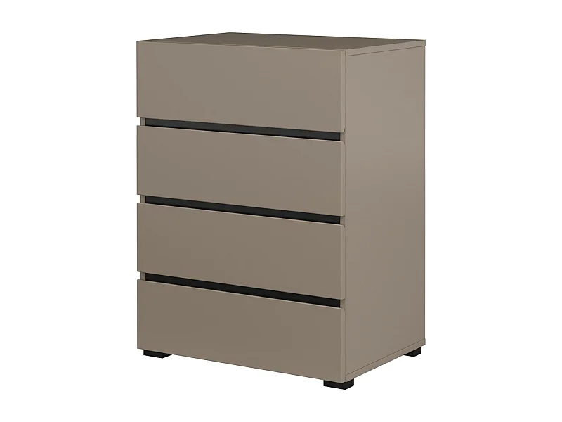 Petit buffet HAVANA – 4 tiroirs – Beige et noir – Look moderne et chaleureux