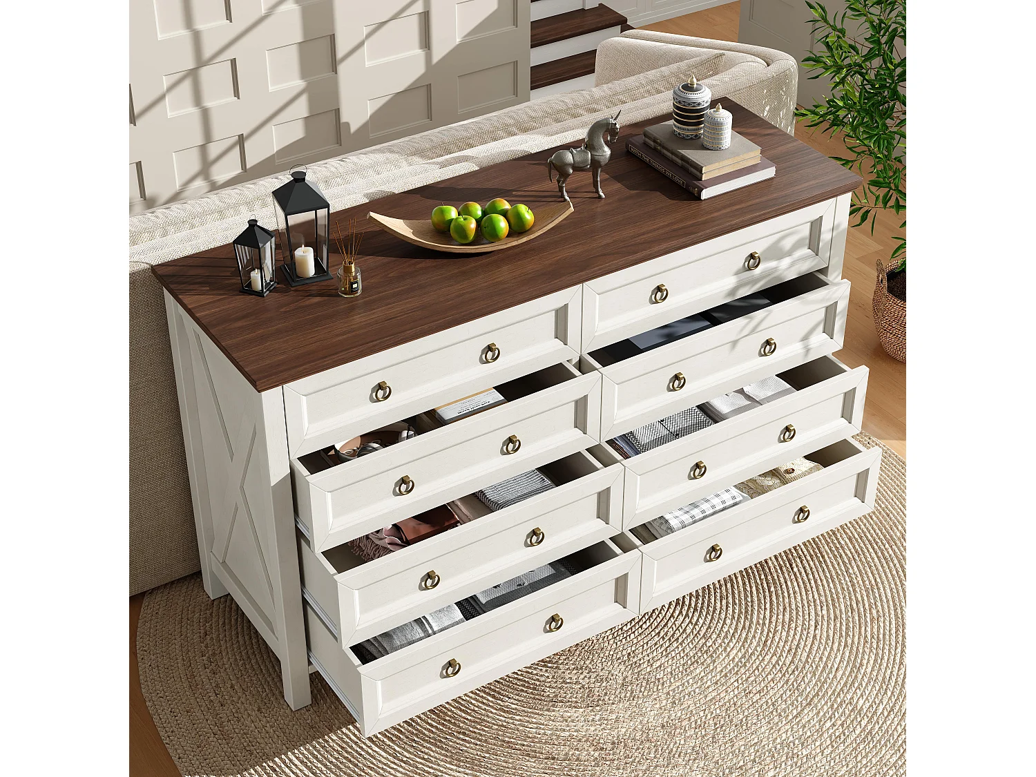 Buffet met 8 lades - MDF - Wit