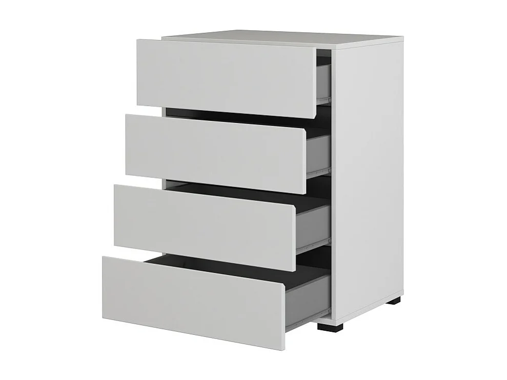 Petit buffet HAVANA – 4 tiroirs – Blanc et noir – Design moderne et compact