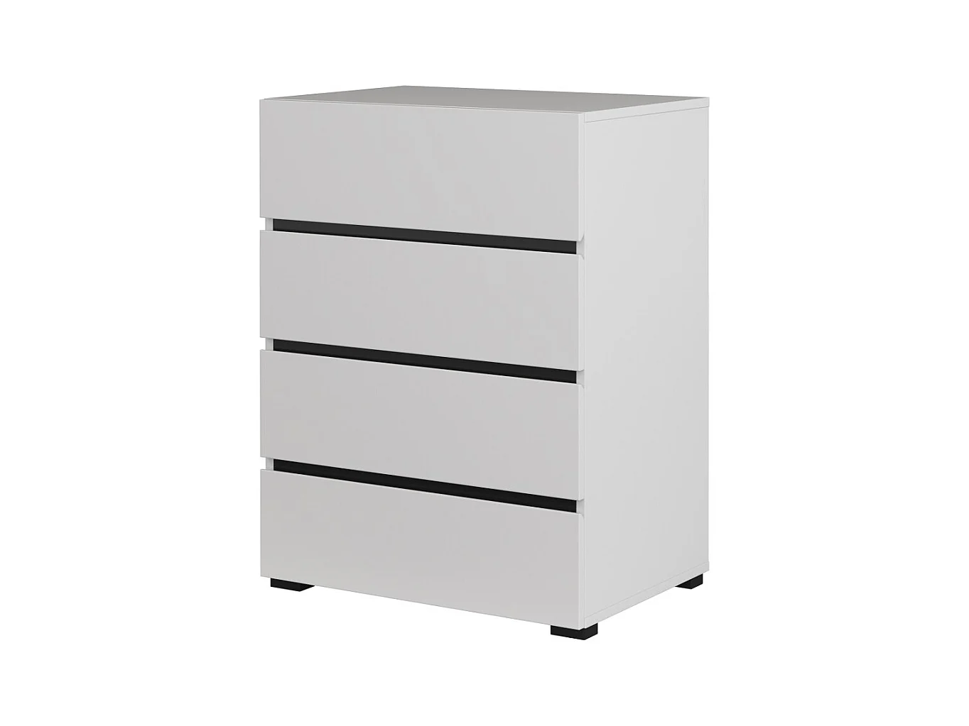 Pequeno buffet HAVANA – 4 gavetas – Branco e preto – Design moderno e compacto