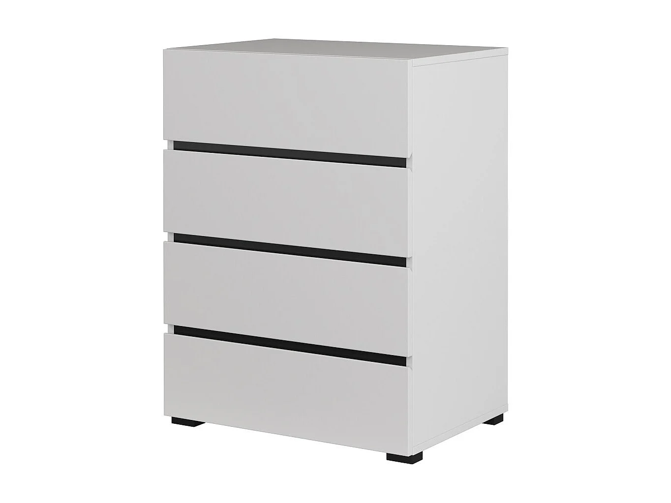 Petit buffet HAVANA – 4 tiroirs – Blanc et noir – Design moderne et compact