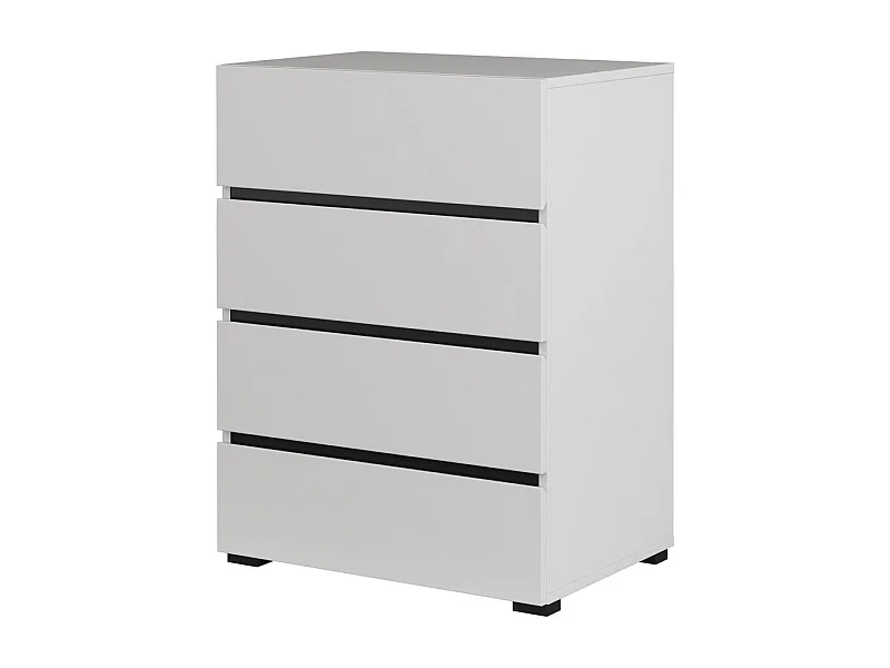 Pequeno buffet HAVANA – 4 gavetas – Branco e preto – Design moderno e compacto