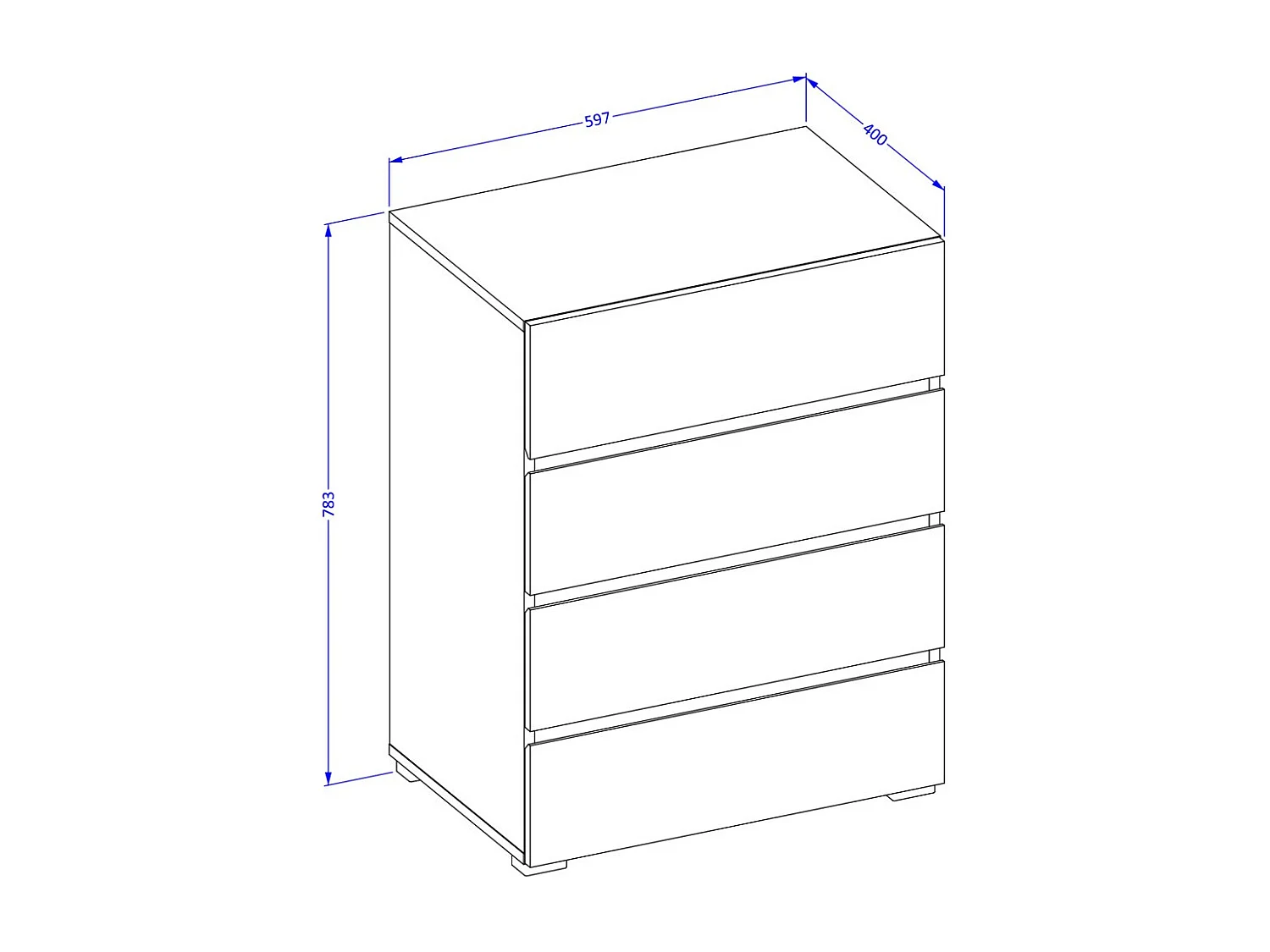 Petit buffet HAVANA – 4 tiroirs – Vert sauge – Design moderne et compact