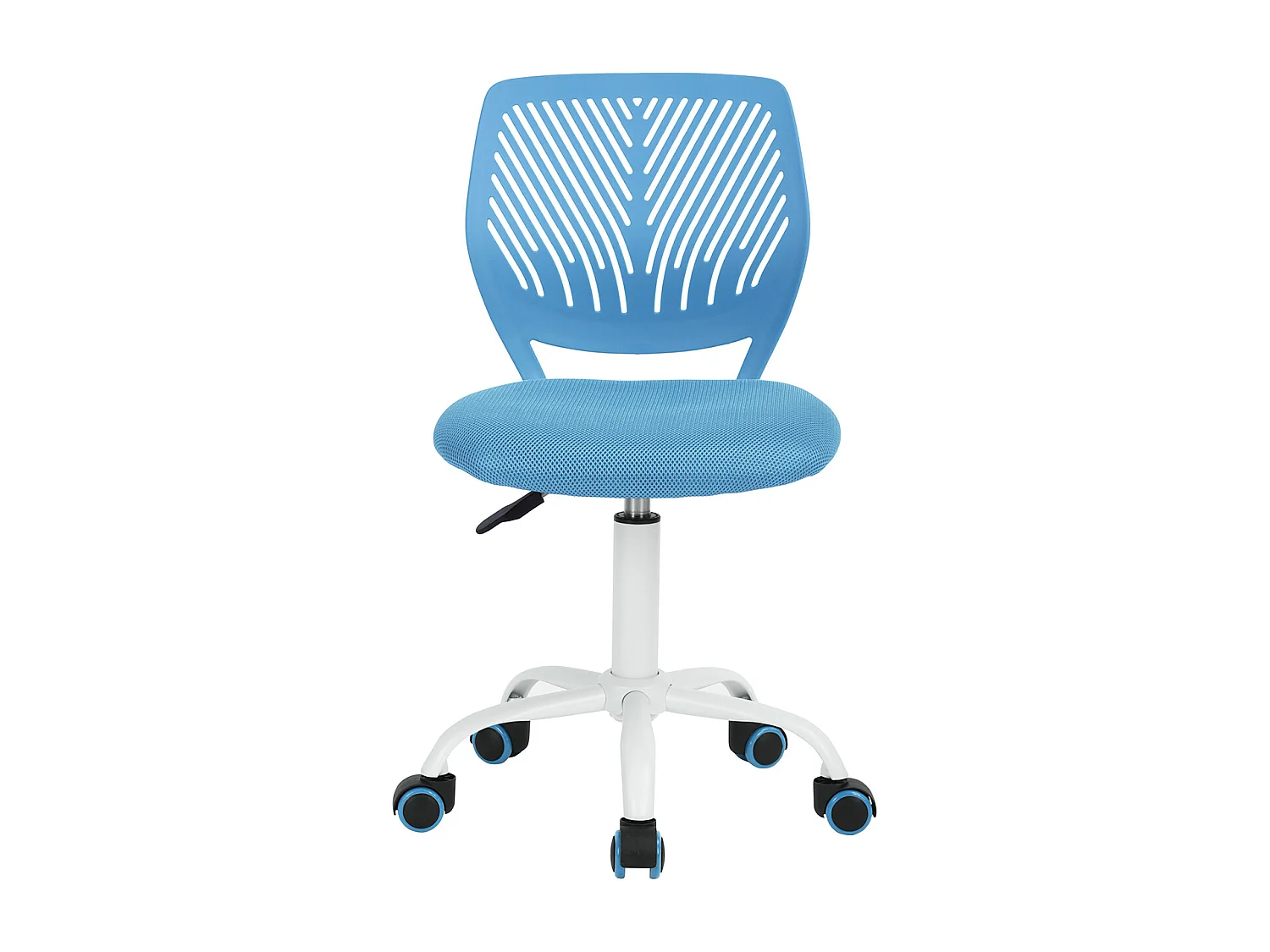 URBAN MEUBLE Chaise de bureau pivotante bleu, dossier ergonomique, revêtement en maille, hauteur réglable, style moderne, pour la maison et le bureau