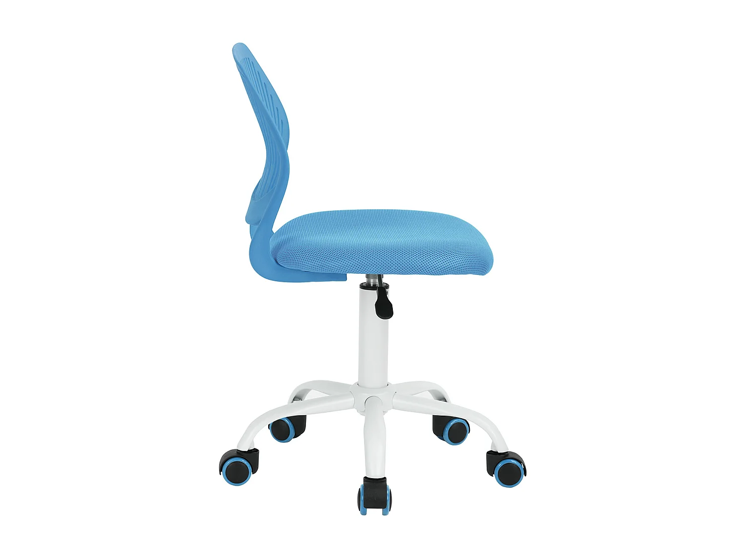 URBAN MEUBLE Chaise de bureau pivotante bleu, dossier ergonomique, revêtement en maille, hauteur réglable, style moderne, pour la maison et le bureau