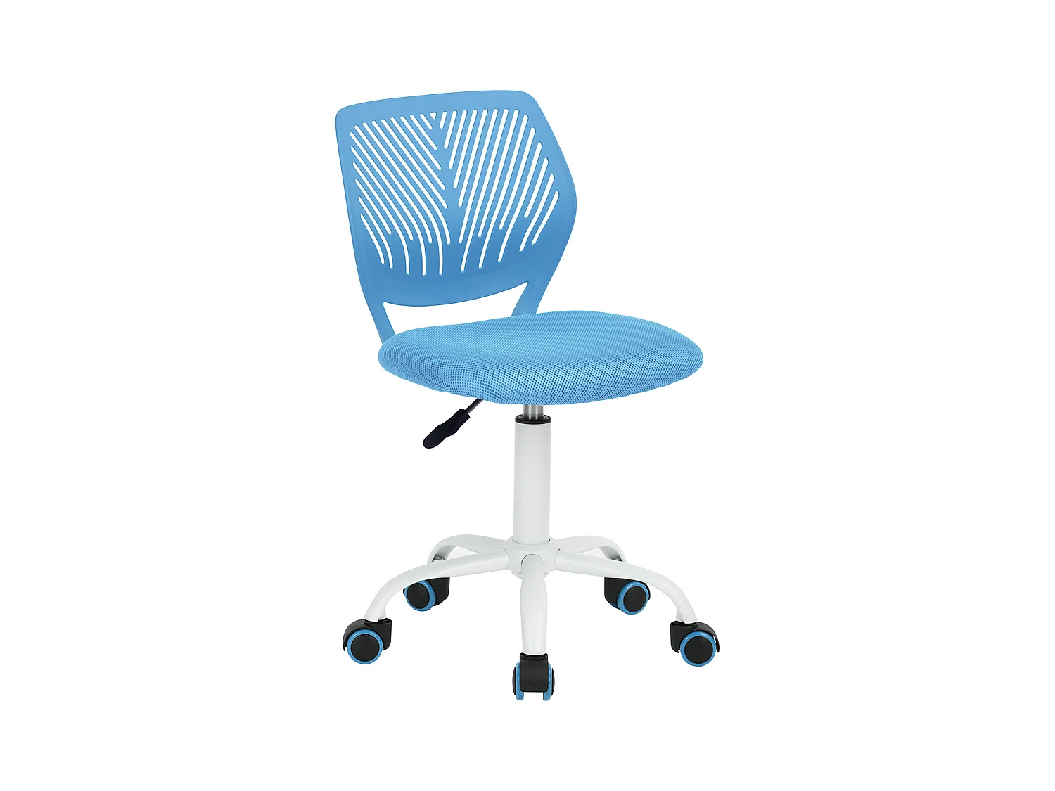 URBAN MEUBLE Chaise de bureau pivotante bleu, dossier ergonomique, revêtement en maille, hauteur réglable, style moderne, pour la maison et le bureau
