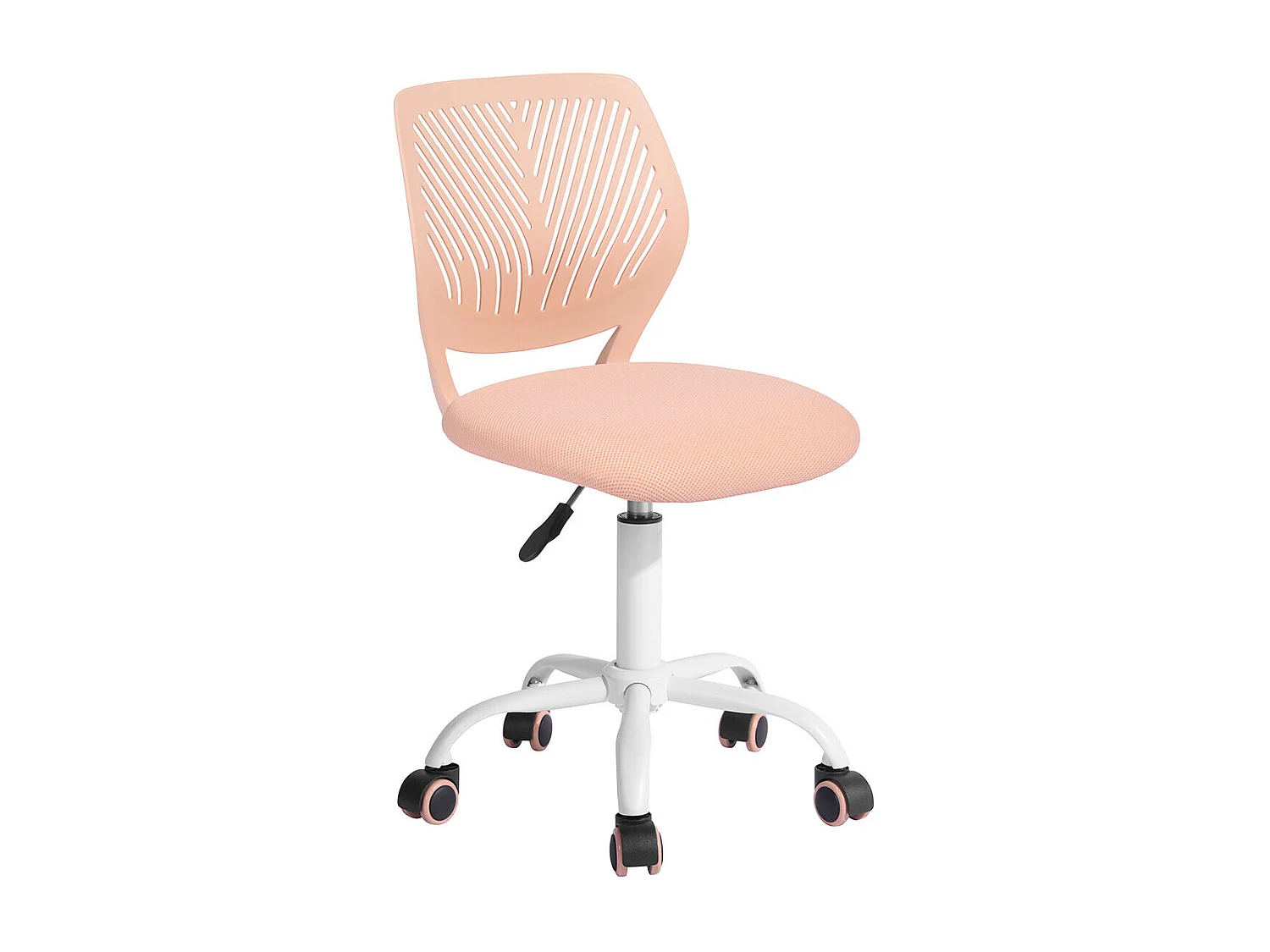 URBAN MEUBLE Chaise de bureau pivotante rose, dossier ergonomique, revêtement en maille, hauteur réglable, style moderne, pour la maison et le bureau