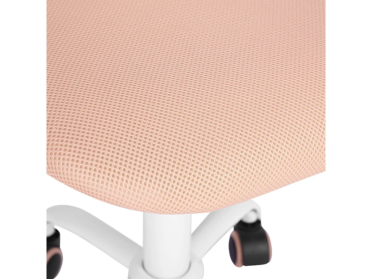 URBAN MEUBLE Chaise de bureau pivotante rose, dossier ergonomique, revêtement en maille, hauteur réglable, style moderne, pour la maison et le bureau