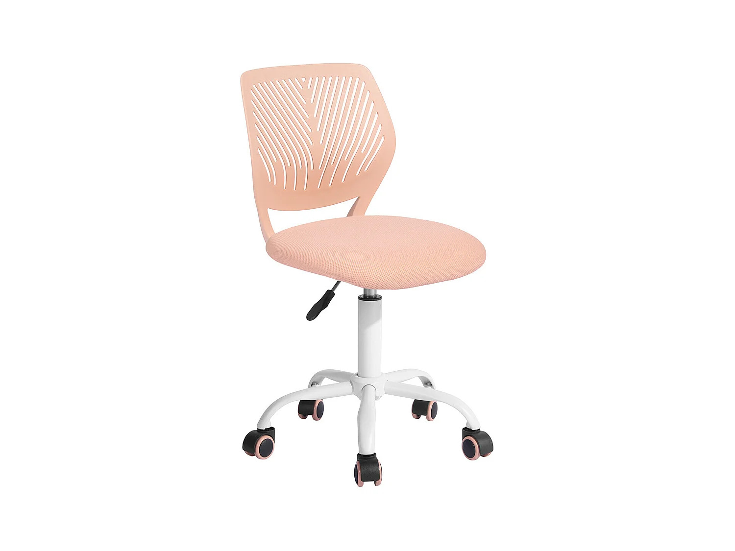 URBAN MEUBLE Chaise de bureau pivotante rose, dossier ergonomique, revêtement en maille, hauteur réglable, style moderne, pour la maison et le bureau