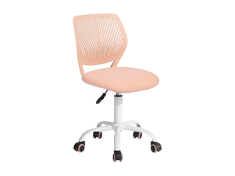 URBAN MEUBLE Chaise de bureau pivotante rose, dossier ergonomique, revêtement en maille, hauteur réglable, style moderne, pour la maison et le bureau
