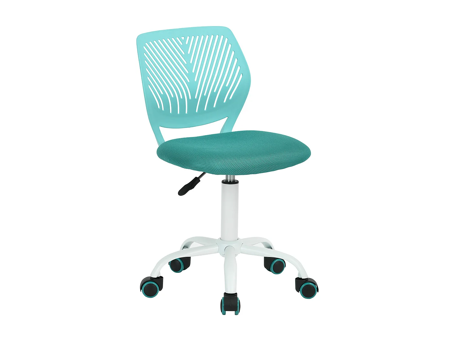 URBAN MEUBLE Chaise de bureau pivotante turquoise, dossier ergonomique, revêtement en maille, hauteur réglable, style moderne, pour la maison et le bureau