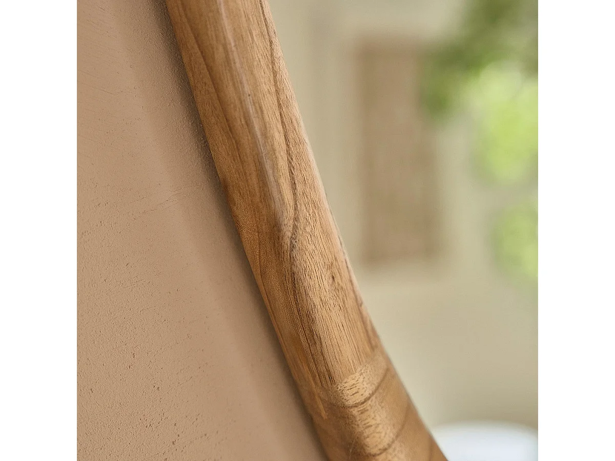 Espejo de decoración orgánico de mindi macizo de 90 cm