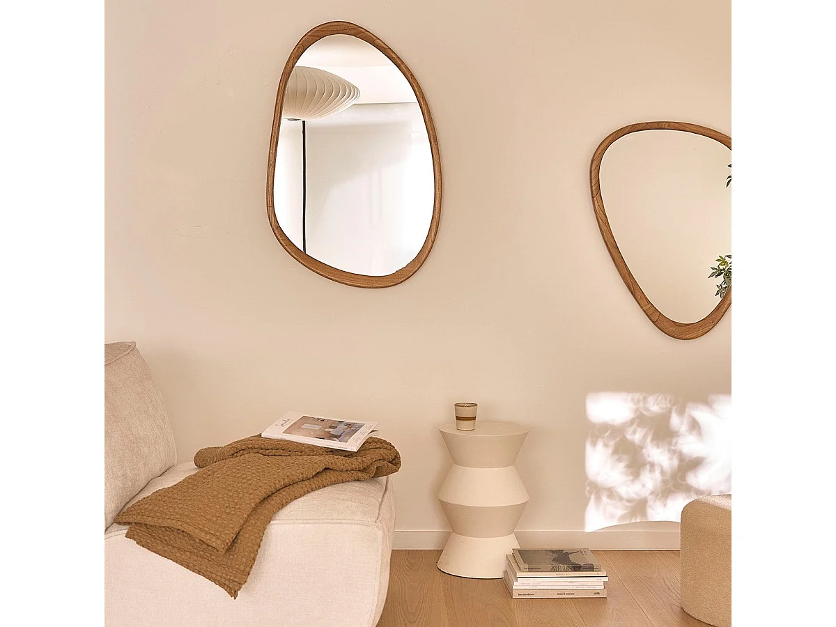 Miroir décoration organique en mindi massif 90 cm