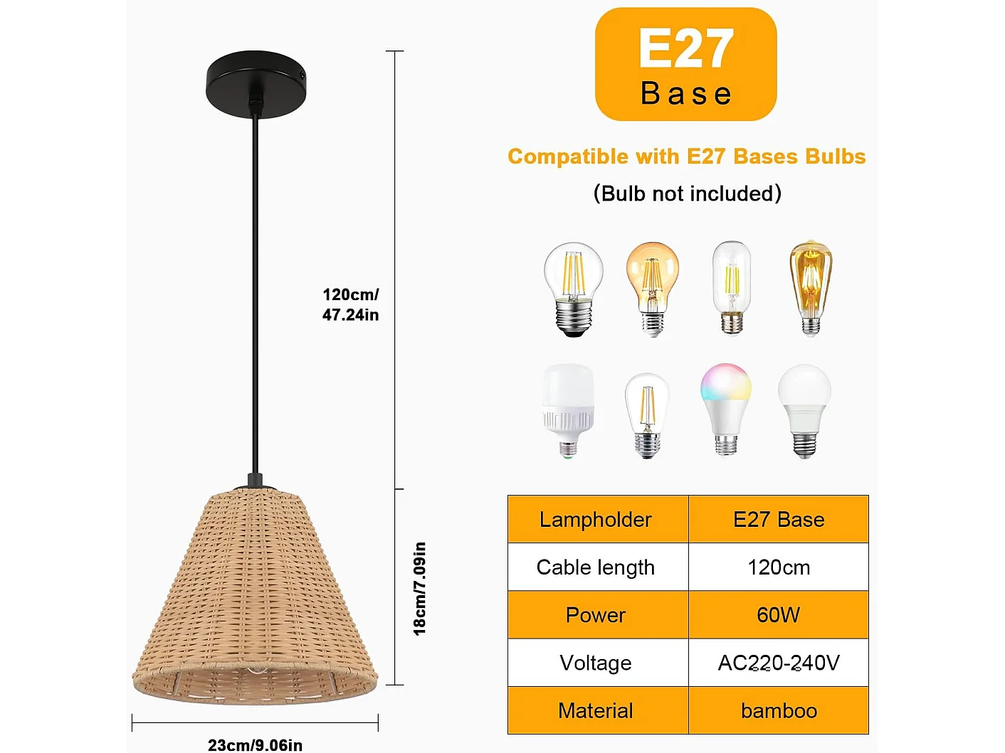 Lampe à suspension lampa wiszaca 1 - Spot source E27