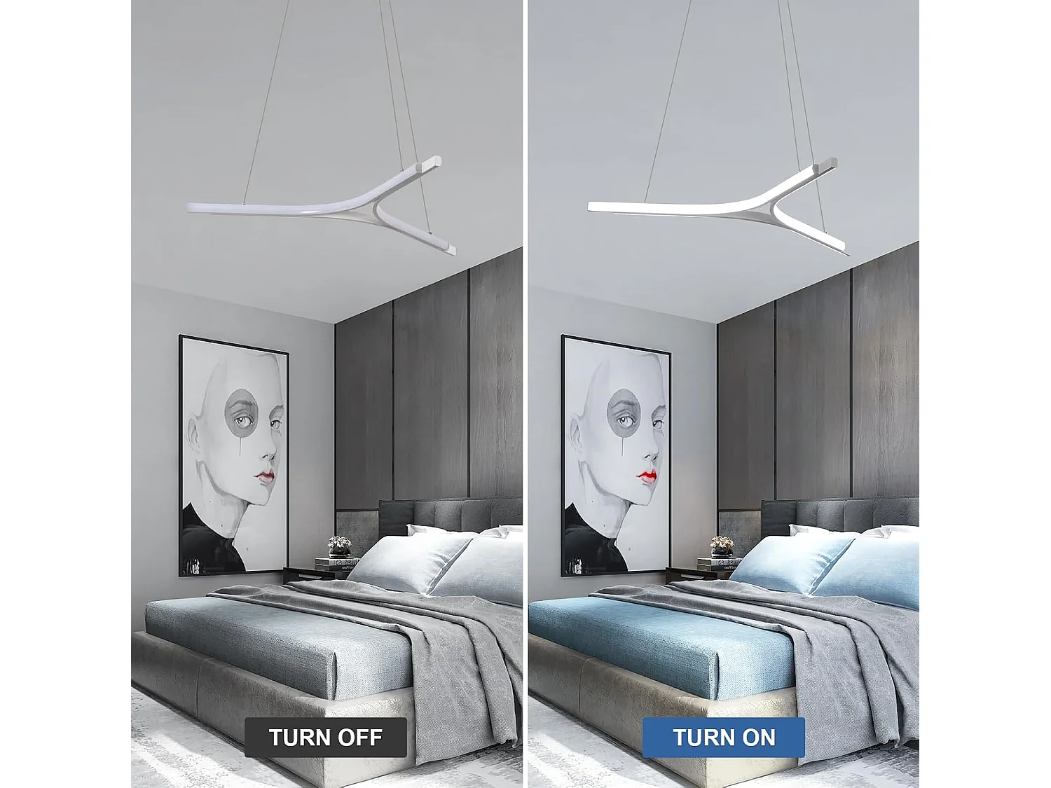 Suspension LED Créative Moderne - Blanc en Aluminium - Blanc Froid 6000K - Fil de Lustre 1M - Idéal pour Salon Restaurant 220V