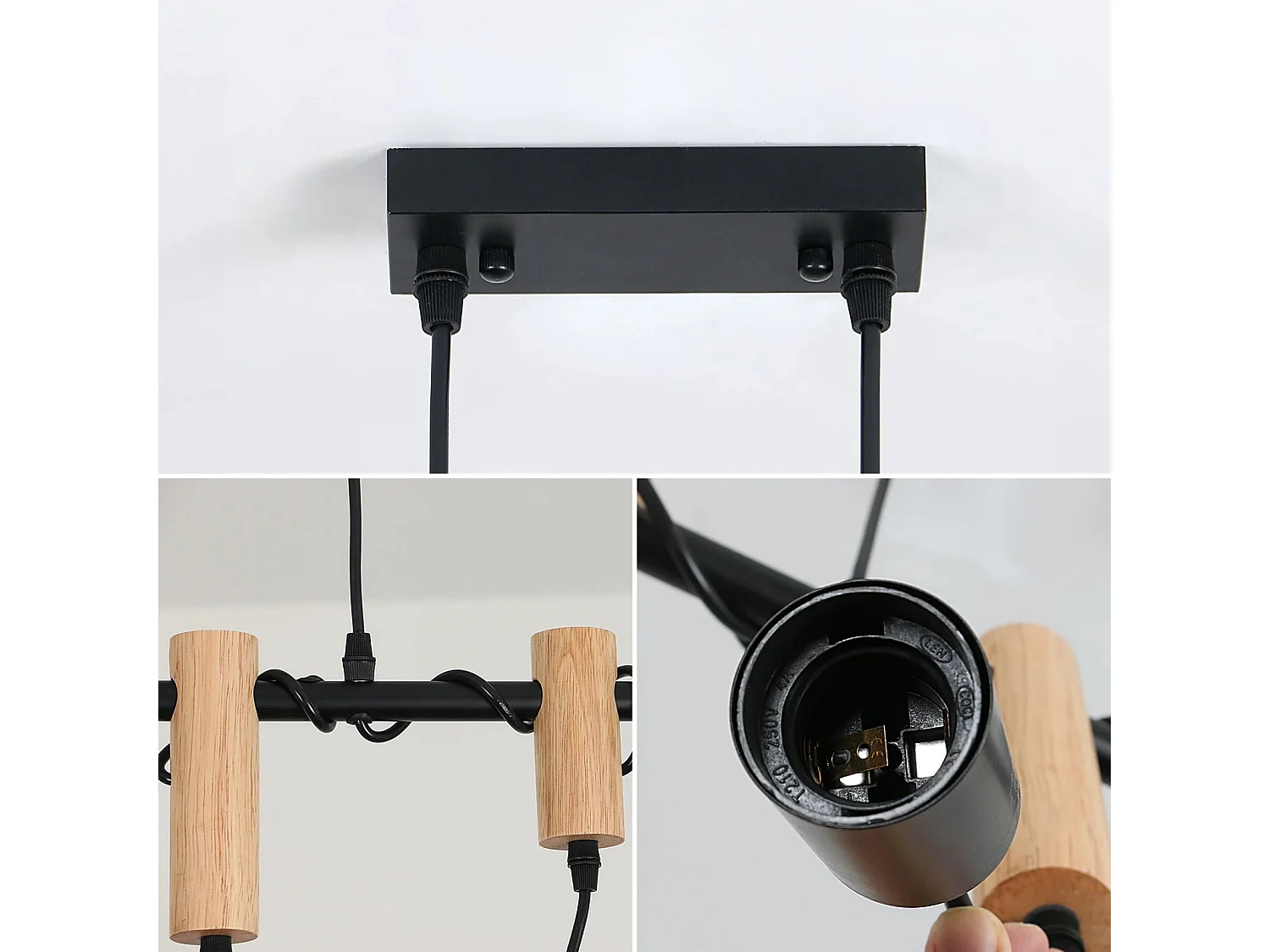 Suspension Luminaire Industrielle Rétro en Métal à 3 Lumières avec Câble Réglable Douilles E27 pour Salle à Manger, Salon, Studio, Couloir, Café, Bar