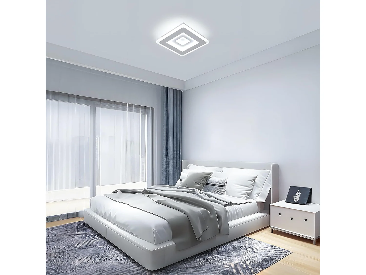 Plafonnier LED Ultra-mince, Blanc, 26W 6500K Lumière Blanche Froide, en Acrylique, 20*5 CM