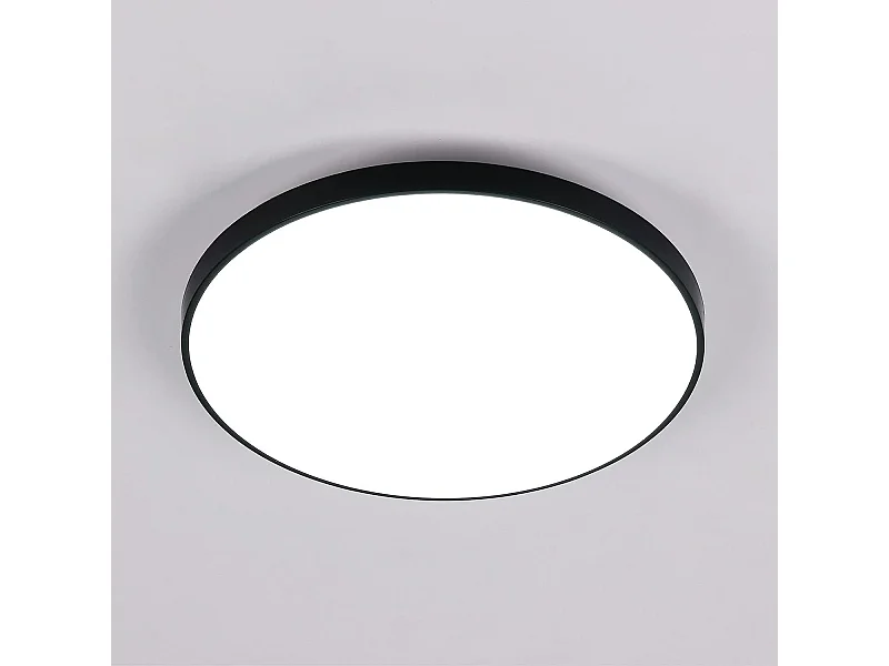 Plafonnier LED Rond Moderne, 24W 6500K Blanc froid, IP54 Imperméable  Pour Salle de Bain, Salon, Cuisine & Chambre - 27cm