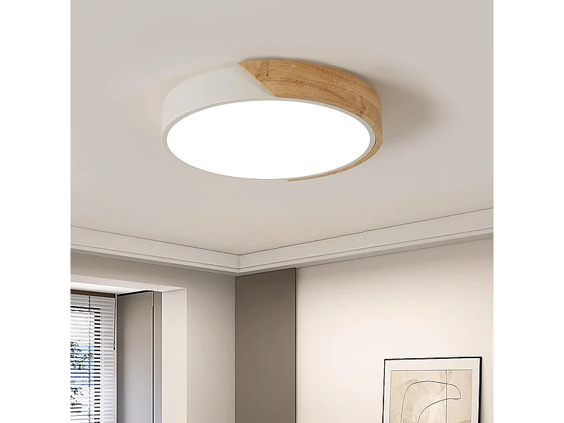 Plafonnier LED 30 W, plafonnier rond moderne, blanc naturel 4500 K, plafonnier d'intérieur LED pour salon, cuisine, couloir, chambre (blanc)