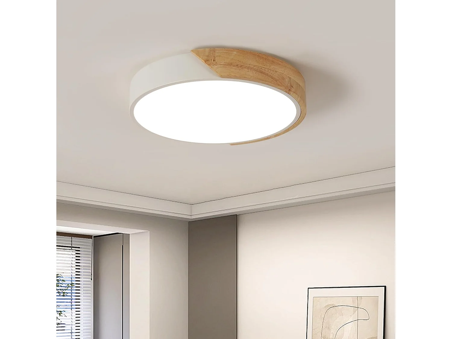 Plafonnier LED 30 W, plafonnier rond moderne, blanc naturel 4500 K, plafonnier d'intérieur LED pour salon, cuisine, couloir, chambre (blanc)