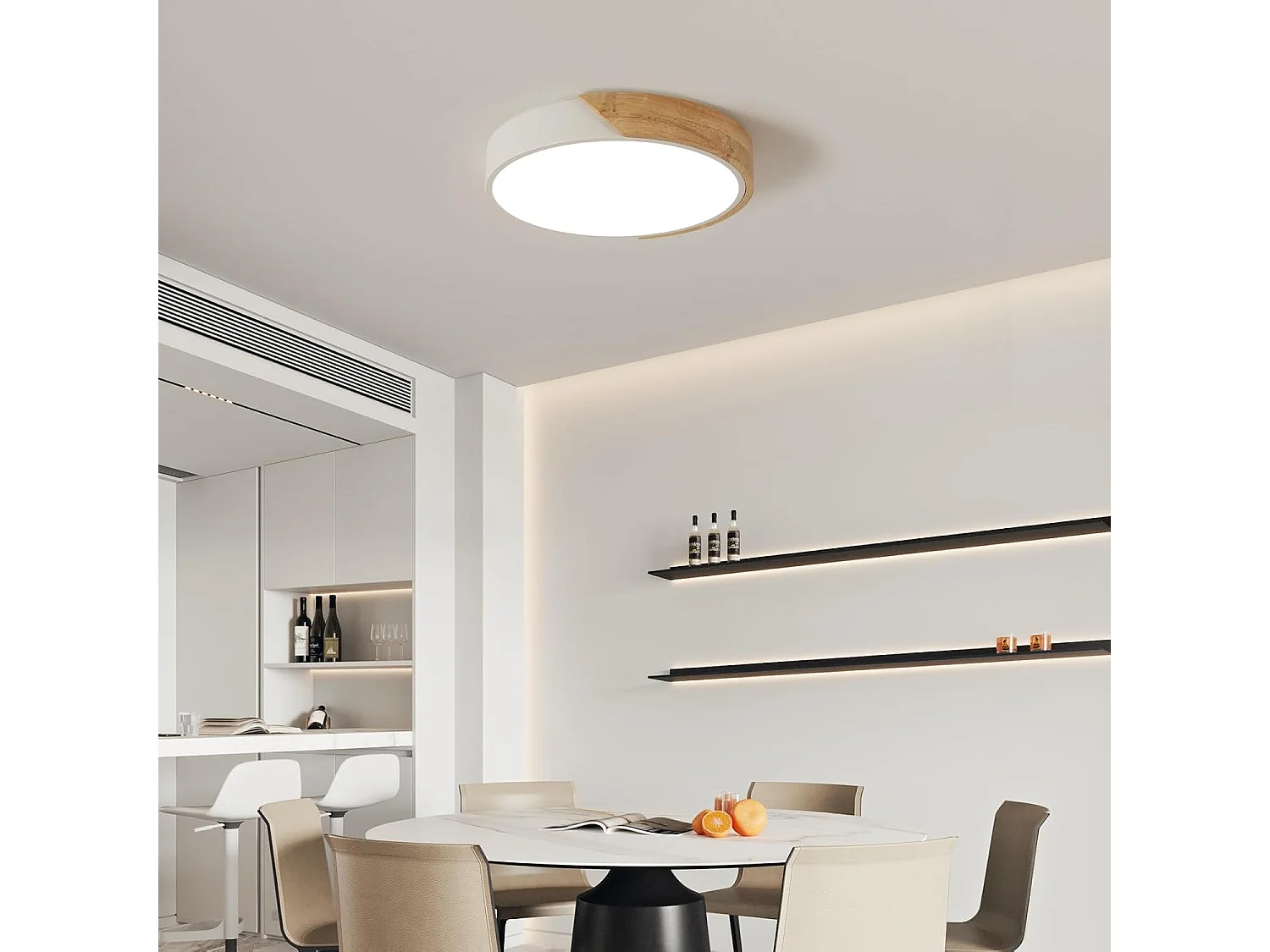 Plafonnier LED 30 W, plafonnier rond moderne, blanc naturel 4500 K, plafonnier d'intérieur LED pour salon, cuisine, couloir, chambre (blanc)