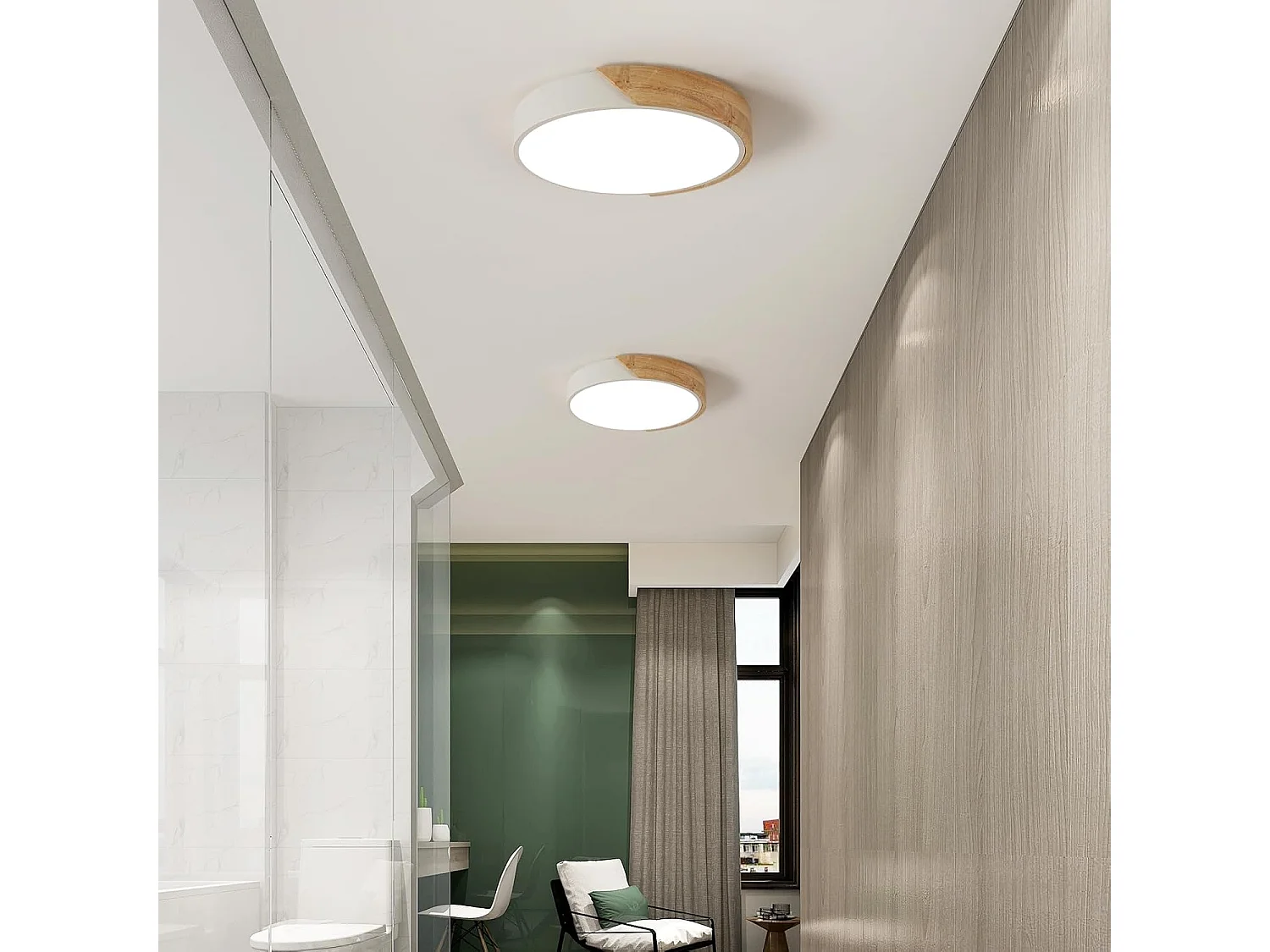 Plafonnier LED 30 W, plafonnier rond moderne, blanc naturel 4500 K, plafonnier d'intérieur LED pour salon, cuisine, couloir, chambre (blanc)