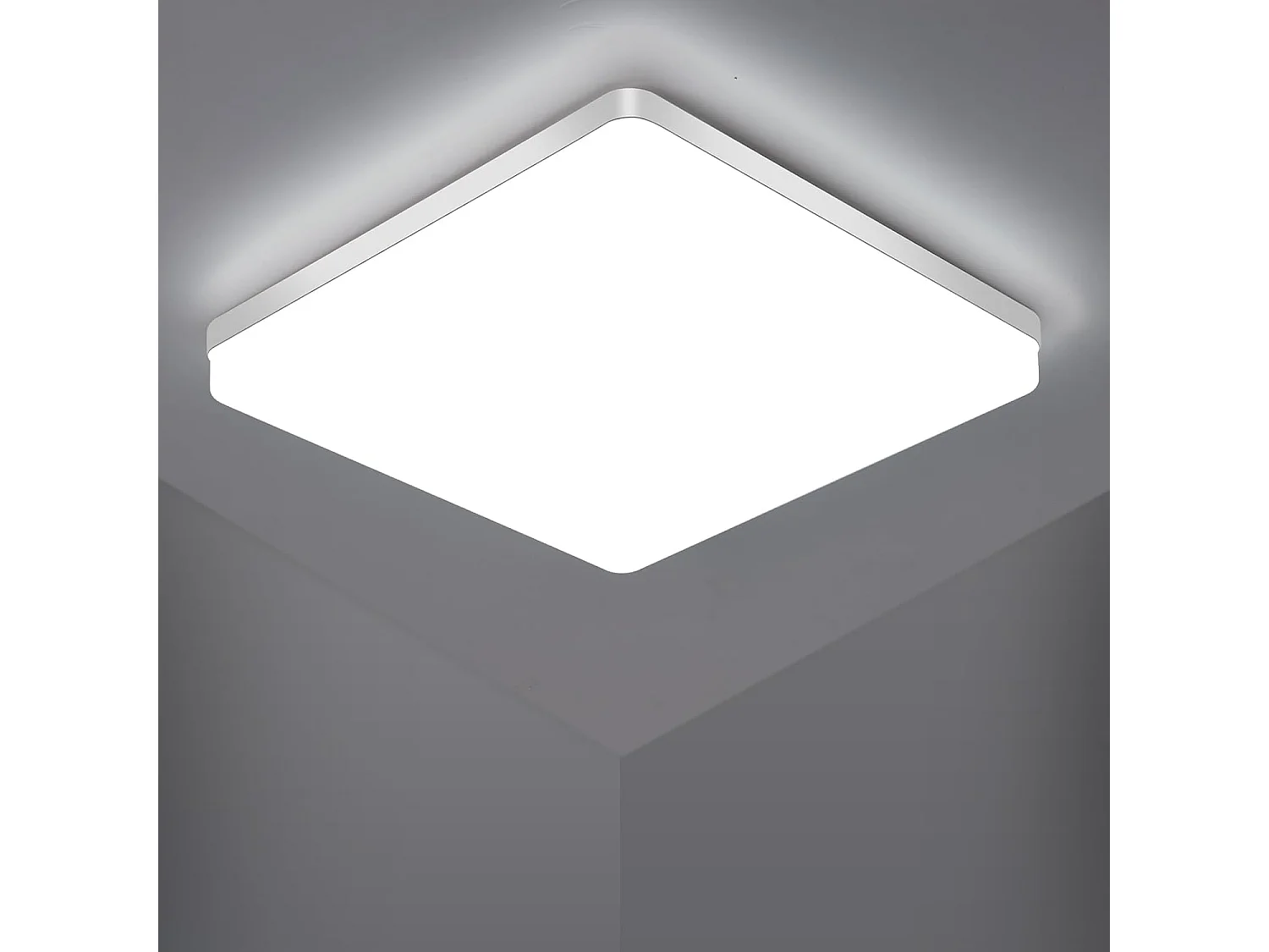 Plafonnier LED Carré, Lampe de Plafond LED, IP44 Plafonnier LED, Luminaire Plafonnier Applicable à Salle De Bain, Salon, Cuisine, Chambre, Couloir, B