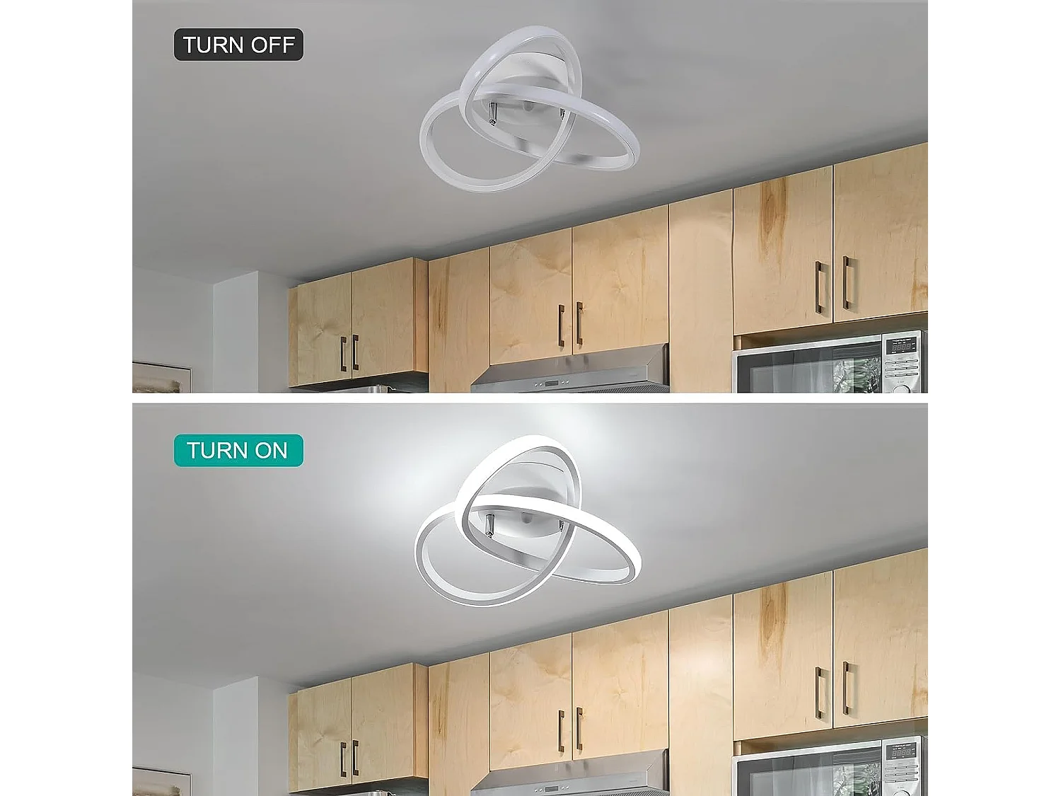 Plafonnier LED Moderne Design Créatif en Aluminium Lampe de Lustre pour Cuisine Salon Chambre Salle à Manger（Blanc 30W Lumière Blanche Froide 6500K）